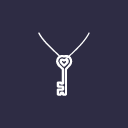 Imagem com desenho de uma chave como pingente de um colar